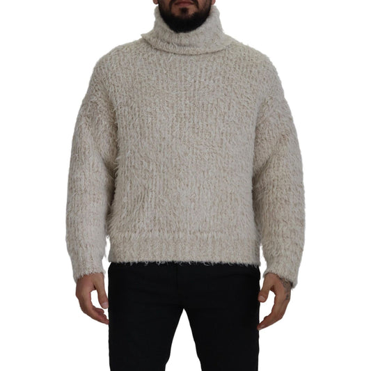 Dolce & Gabbana Cream Wool Knit Turtleneck Pullover Sweater TSH7901- 46