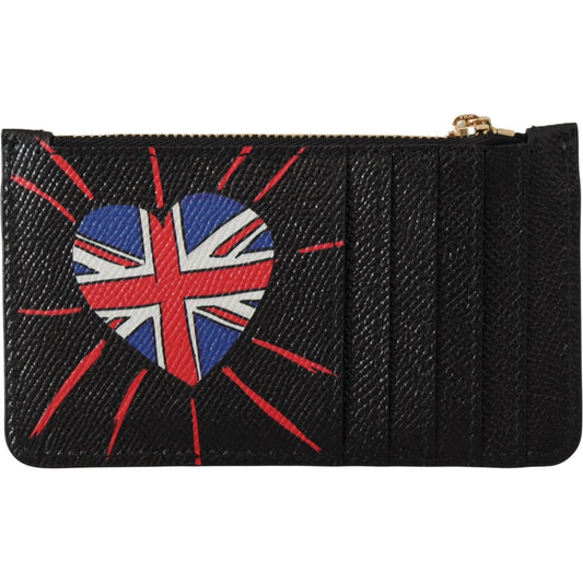 Dolce & Gabbana Black Leather #DGLovesLondon Women Cardholder Coin Case Wallet VAS130608