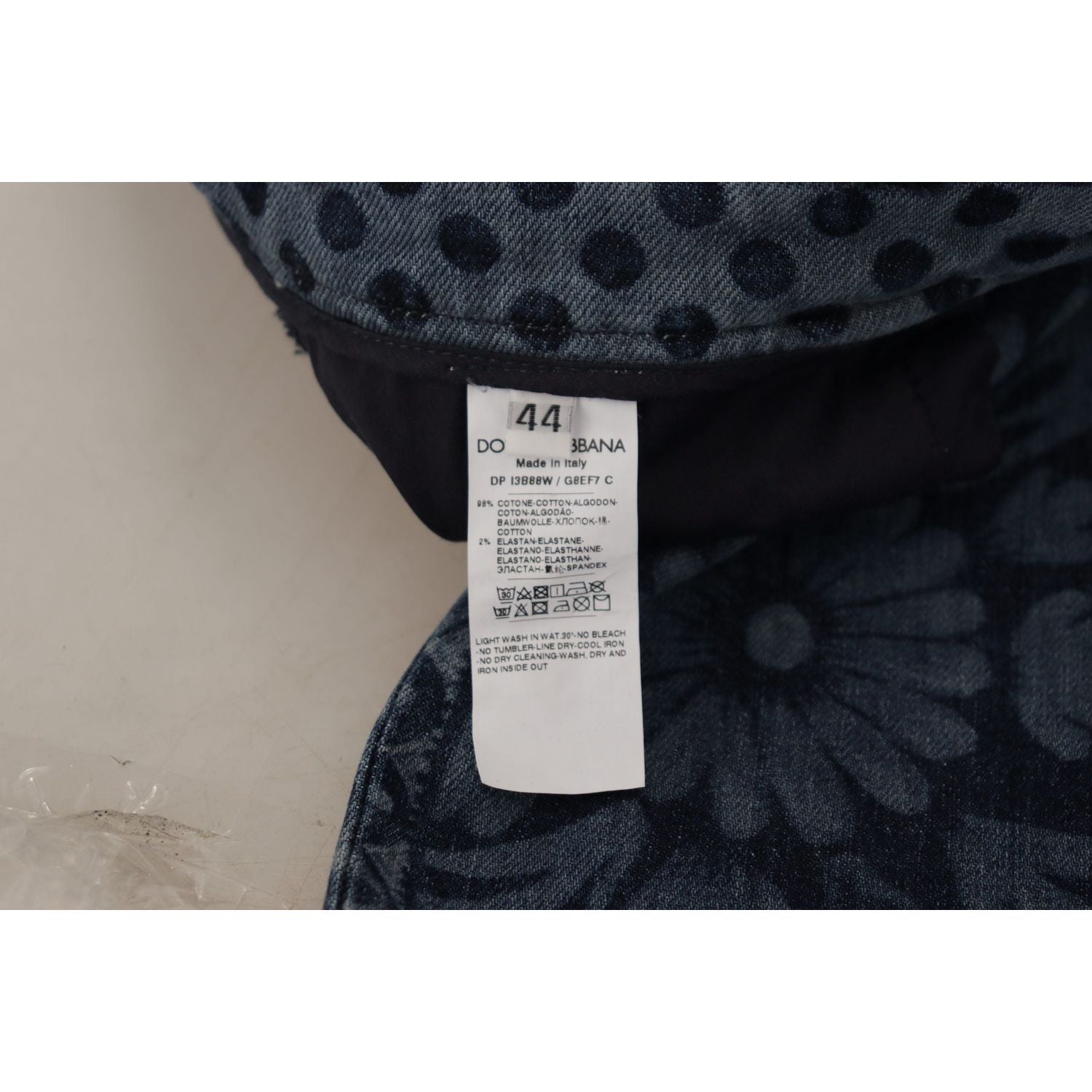 Dolce & Gabbana Blue Floral High Waist Skinny Denim Jeans