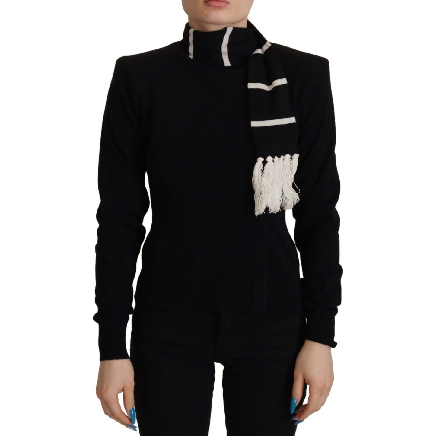 Dolce & Gabbana Black Cashmere Turtleneck Pullover Sweater