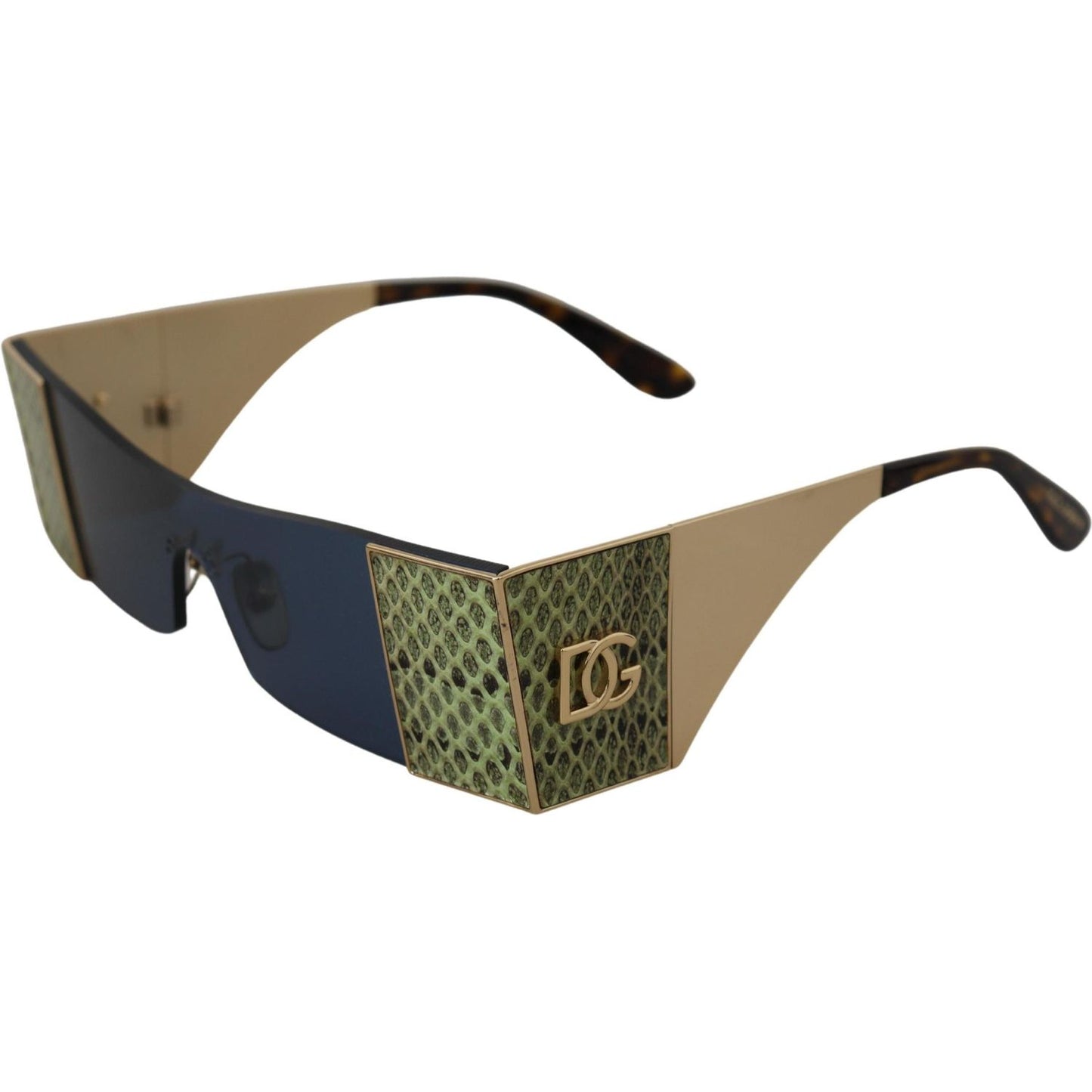 Dolce & Gabbana Gold Metal Rectangle Shades DG2263 Sunglasses