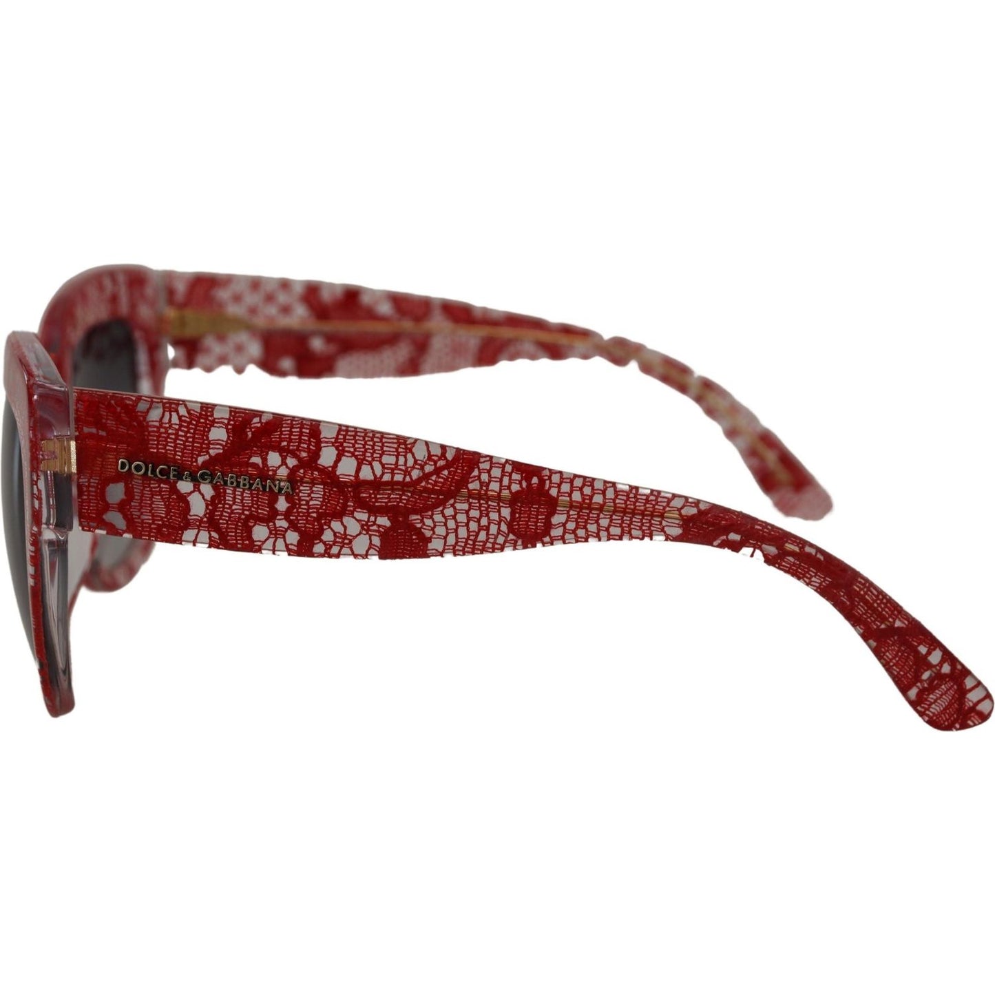 Dolce & Gabbana Red Lace Acetate Rectangle Shades DG4231F Sunglasses