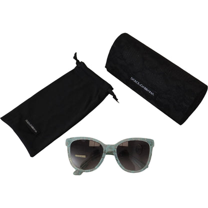 Dolce & Gabbana Blue Lace Acetate Crystal Round DG4190 Sunglasses