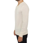 Ermanno Scervino Off White Wool Blend V-neck Pullover Sweater SIG10336-1