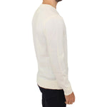 Ermanno Scervino Off White Wool Blend V-neck Pullover Sweater SIG10336-1