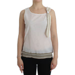 Ermanno Scervino Elegant White Bow-Detailed Sleeveless Top Ermanno Scervino Dark Gray