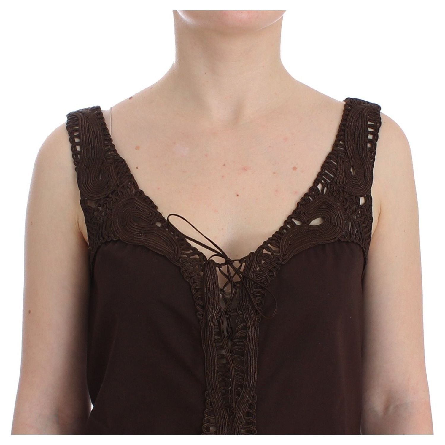 فستان من القطن باللون البني الأنيق من Ermanno Scervino