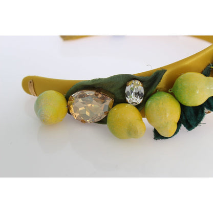 Dolce & Gabbana Yellow Lemons Sicily Crystal Diadem Tiara Headband