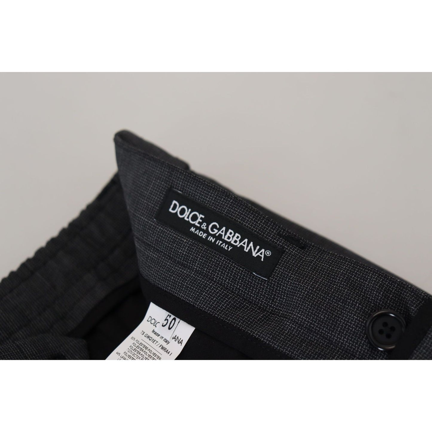 Dolce & Gabbana Gray Checked Cargo Trousers Stretch Pants