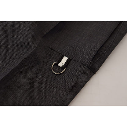 Dolce & Gabbana Gray Checked Cargo Trousers Stretch Pants