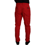Dolce & Gabbana Elegant Slim Fit Crimson Chinos Dolce & Gabbana Dark Red