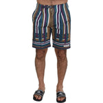 Dolce & Gabbana Multicolor Striped Stretch Cotton Shorts Shorts