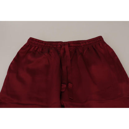 Dolce & Gabbana Bordeaux Silk DG Sleep Lounge Pants Jeans & Pants