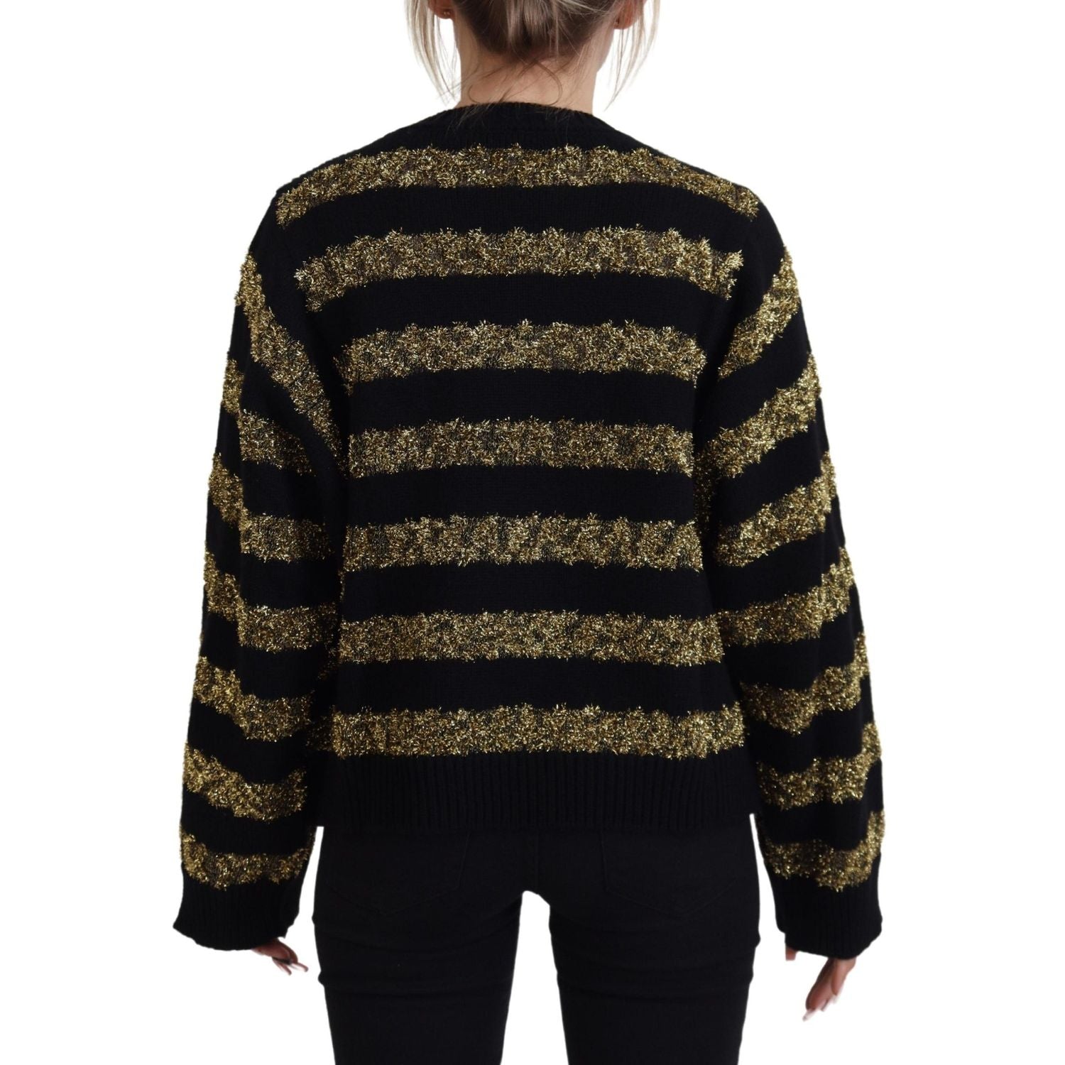 Dolce & Gabbana Black Gold D&G Crystal Cashmere Sweater