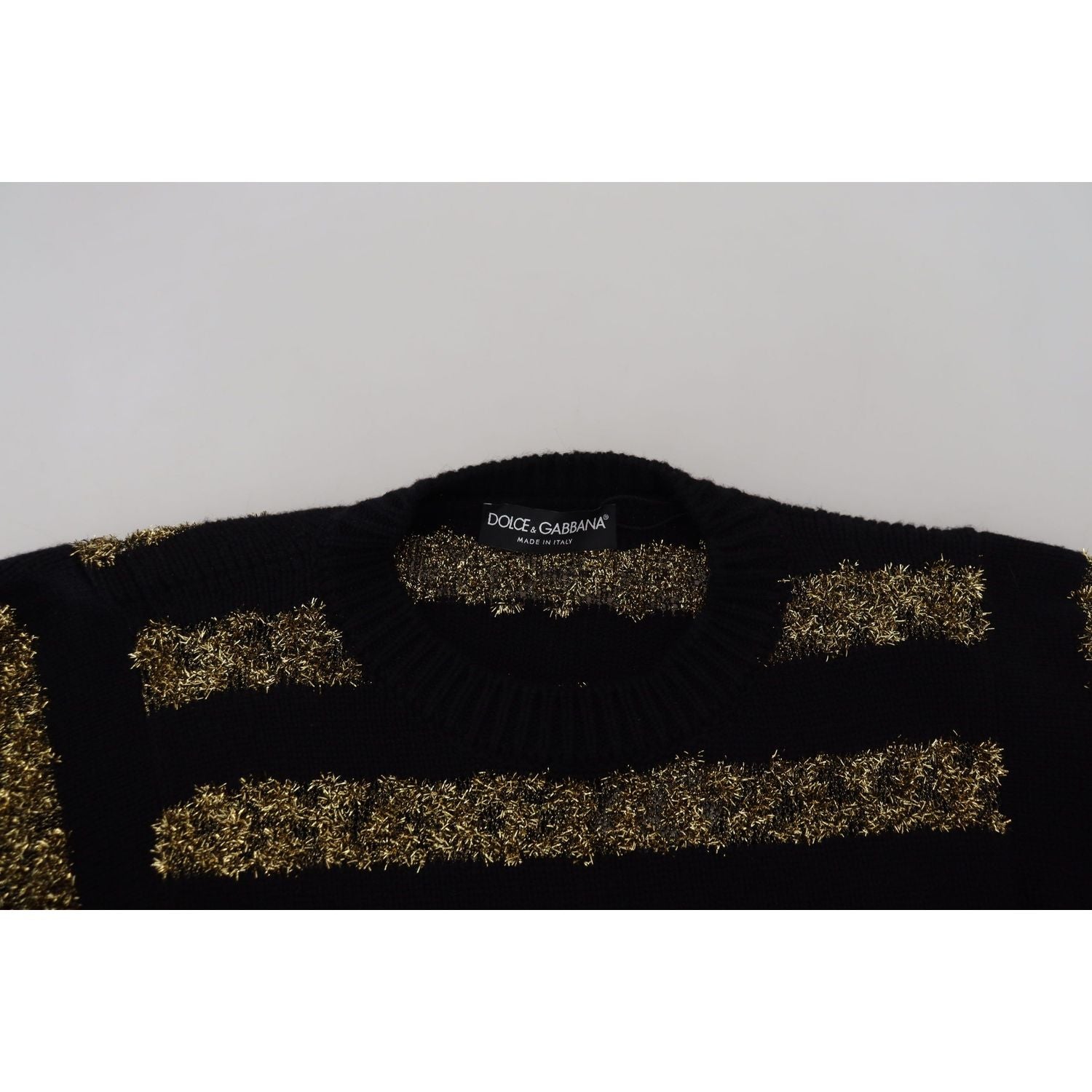 Dolce & Gabbana Black Gold D&G Crystal Cashmere Sweater