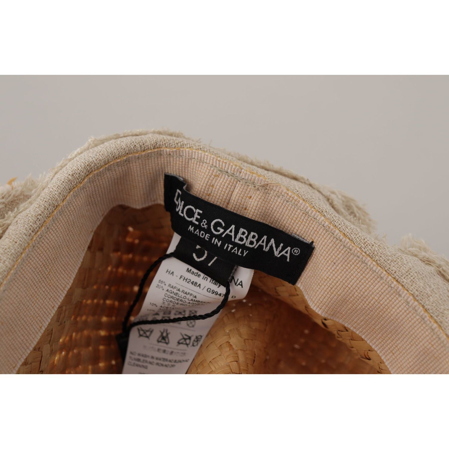 قبعة دلو أنيقة مزينة بالزهور من دولتشي آند غابانا باللون الأصفر المشمس