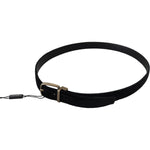 Dolce & Gabbana Black Velvet Leather Antique Metal Buckle BEL8909 - 38