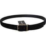 Dolce & Gabbana Black Velvet Leather Antique Metal Buckle BEL8909 - 38