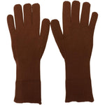 Dolce & Gabbana Elegant Brown Cashmere Winter Gloves Dolce & Gabbana Saddle Brown