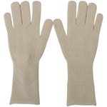 Dolce & Gabbana Elegant White Cashmere Gloves Dolce & Gabbana Dark Gray