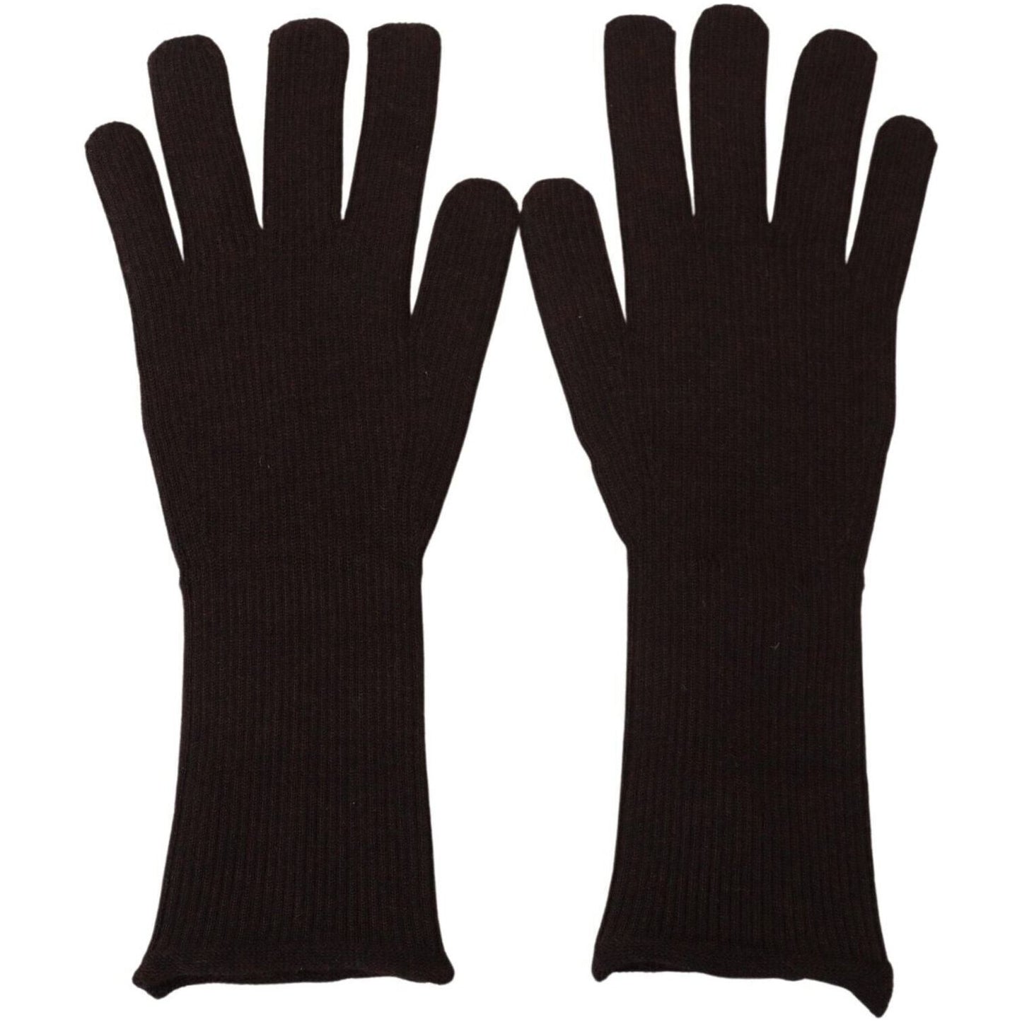 Dolce & Gabbana Brown Cashmere Silk Hands Mitten Mens Gloves