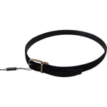 Dolce & Gabbana Black Velvet Leather Antique Metal Buckle BEL8909 - 38