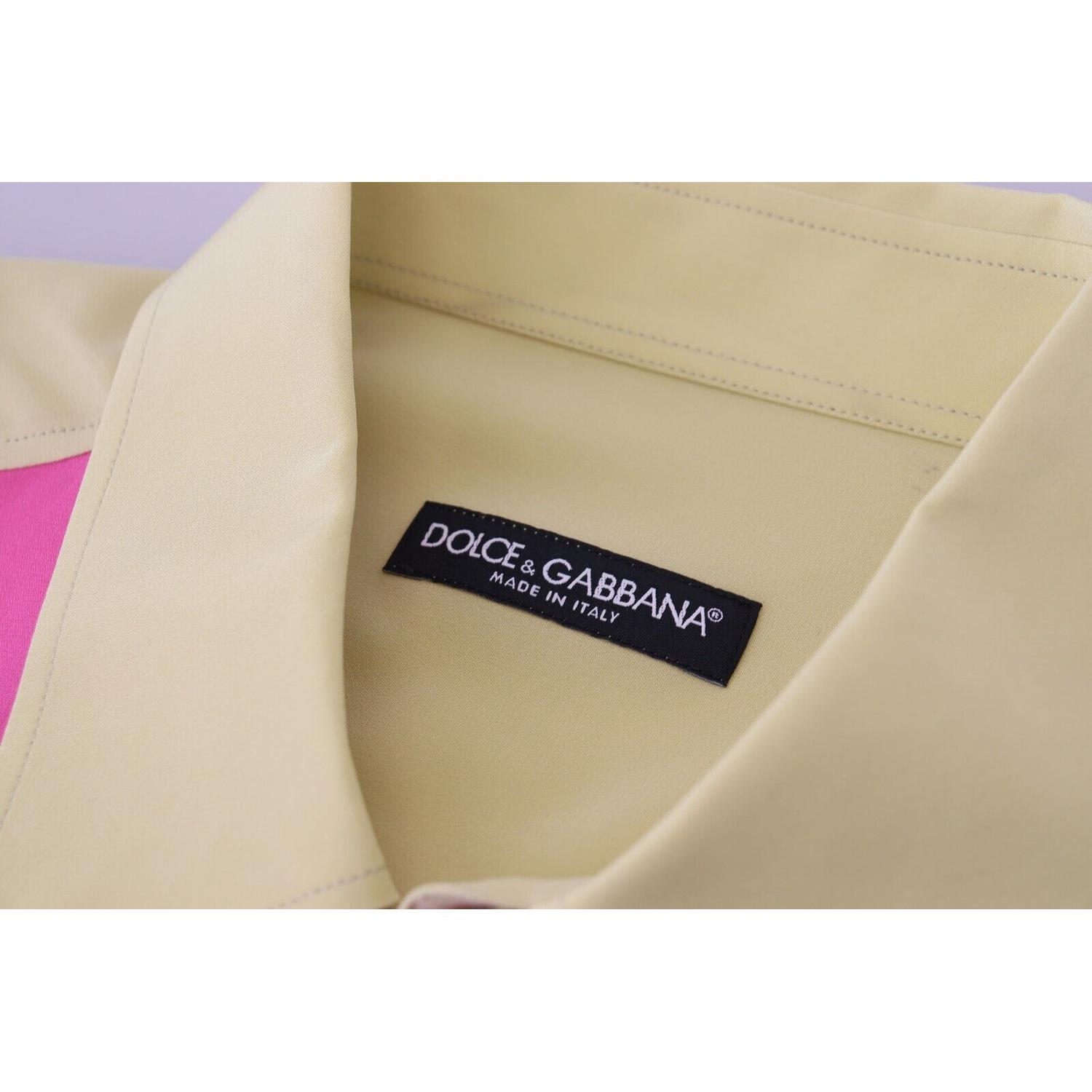 Dolce & Gabbana Multicolor Patchwork Silk Button Down Shirt