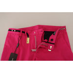 Dolce & Gabbana Pink Zipper Buckle Waist Trousers Pants