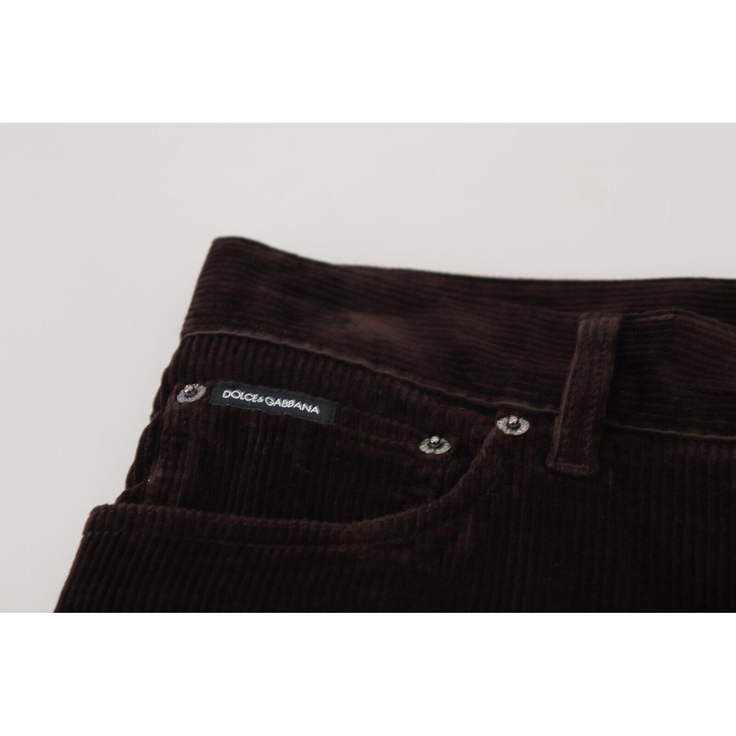 优雅棕色真丝混纺长裤