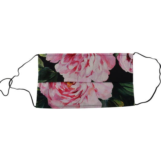 Dolce & Gabbana Black Floral Pleated Elastic Ear Strap Face Mask