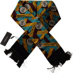Dolce & Gabbana Elegant Multicolor Silk Blend Men's Scarf Dolce & Gabbana Black