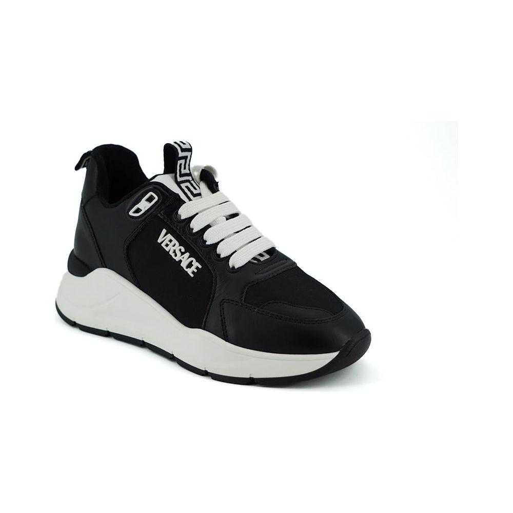 Versace Black and White Calf Leather Sneakers 1728,67466920096,Black and White,Chunky - Sneakers - Shoes,EU36/US6,New with tags,Shoes,Sneakers - Shoes,Sneakers - Women - Shoes,Versace,Women,Women - Shoes