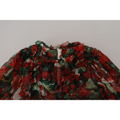 Dolce & Gabbana Multicolor Geranium A-line Knee Length Dress