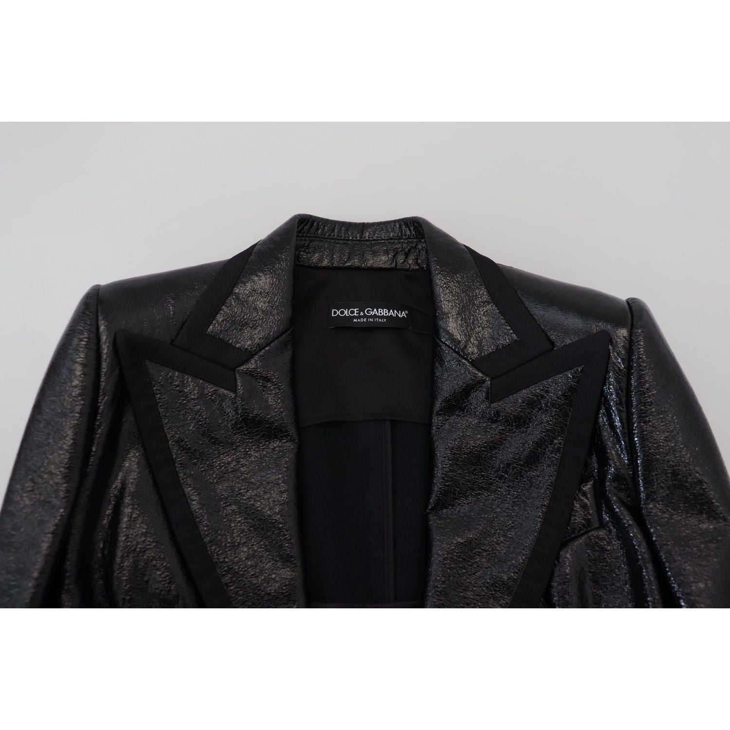 Dolce & Gabbana Black Long Sleeves Crop Blazer Cotton Jacket