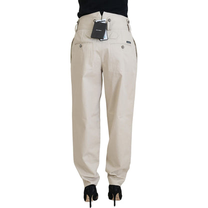 Dolce & Gabbana Beige Cotton Women Cargo Pants Jeans & Pants