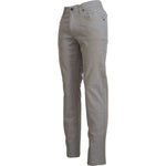 Jeckerson Gray Cotton Tapered Men Casual Pants