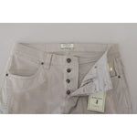Jeckerson Gray Cotton Tapered Men Casual Pants