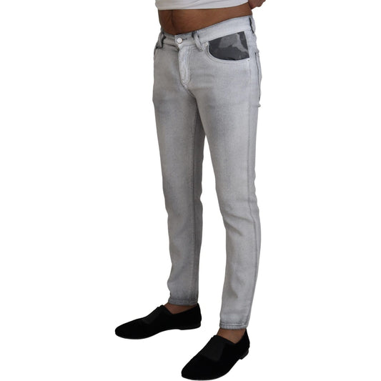 Dolce & Gabbana Gray Washed Skinny Men Denim Jeans