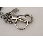 Dolce & Gabbana Elegant Silver and Black Designer Keychain Dolce & Gabbana Gray