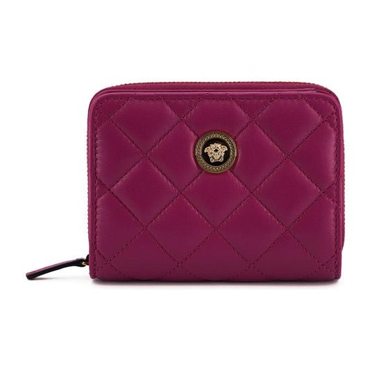 Versace Elegant Purple Quilted Leather Wallet 8054712087288