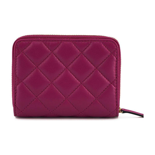 Versace Elegant Purple Quilted Leather Wallet 8054712087288