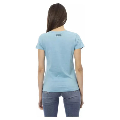 Trussardi Action Light Blue Cotton Women T-Shirt