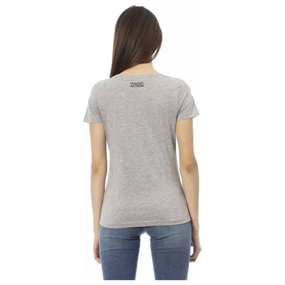 Trussardi Action Gray Cotton Women T-Shirt