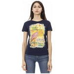 Trussardi Action Chic Blue Short Sleeve Round Neck Tee