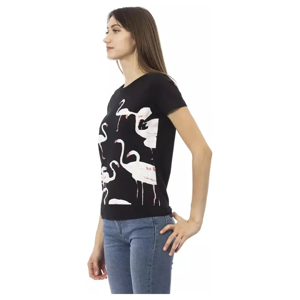 Trussardi Action Black Cotton Tops & T-Shirt
