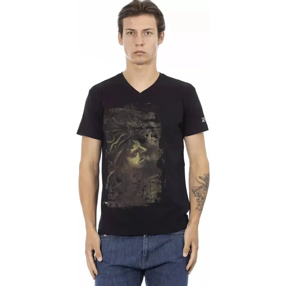 Trussardi Action Black Cotton Men T-Shirt