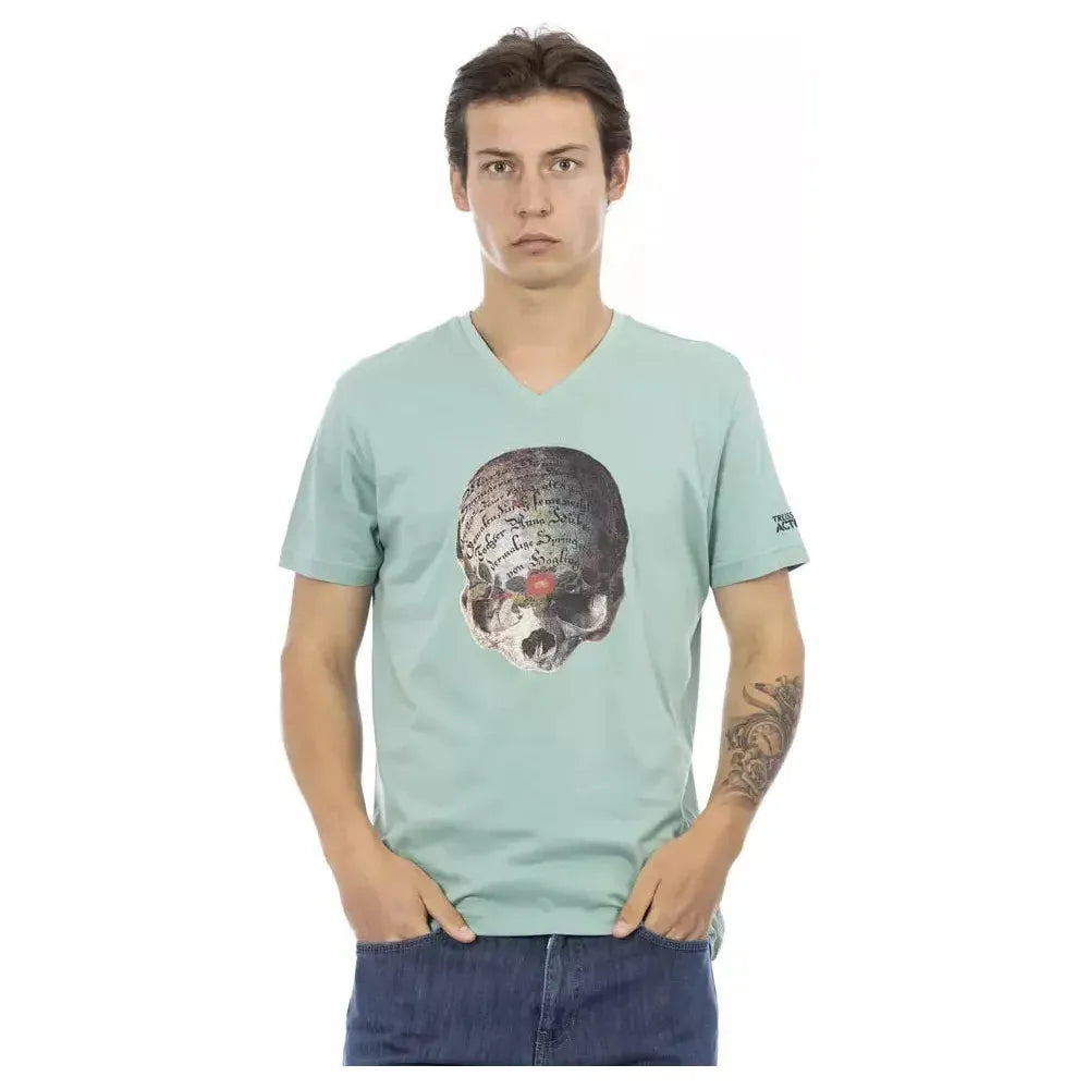 Trussardi Action Green Cotton Men T-Shirt