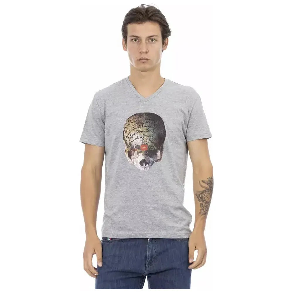 Trussardi Action Gray Cotton Men T-Shirt