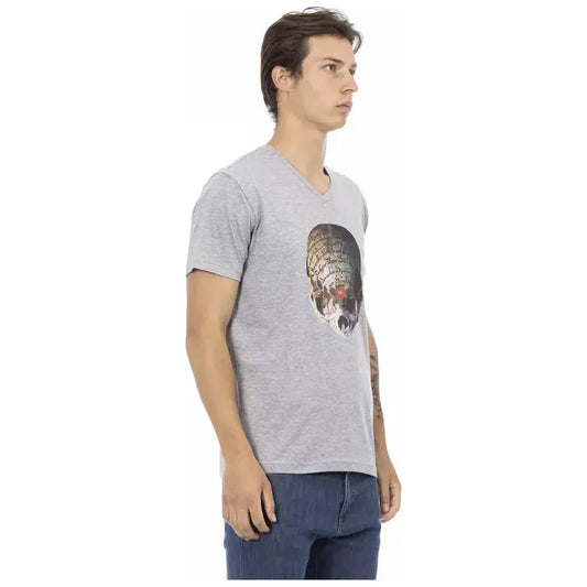 Trussardi Action Gray Cotton Men T-Shirt