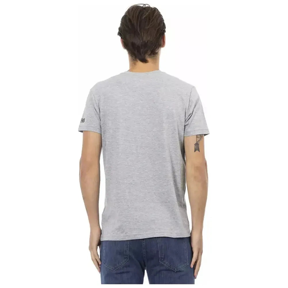 Trussardi Action Gray Cotton Men T-Shirt
